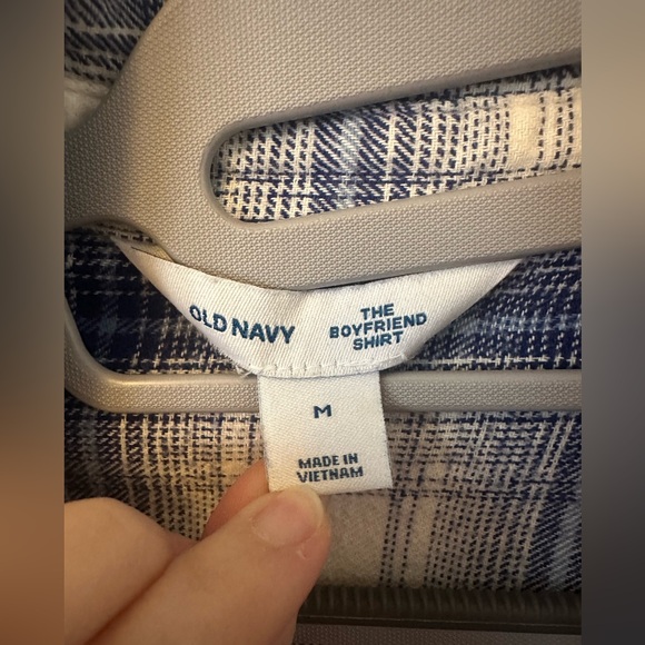 (A59)Old Navy | The boyfriend Plaid Flannel - Picture 4 of 6